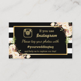 Ivory Floral Instagram Hashtag Inserção De Casamen