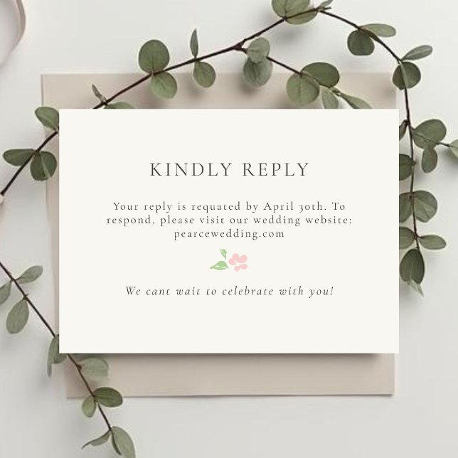 Ivory | Floral QR RSVP Response Card (Criador carregado)