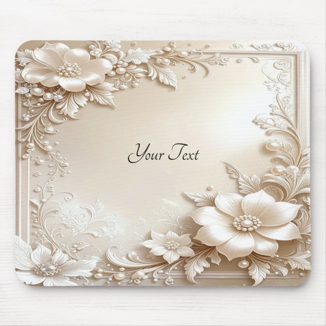 Ivory Flowers Mousepad (Frente)