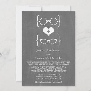 Ivory Geeky Glass Convite de casamento
