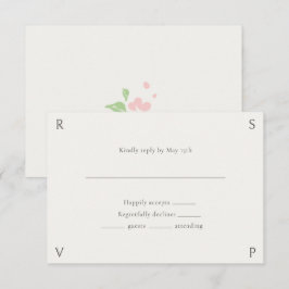 Ivory & Green | Floral Rose Wedding RSVP  Card