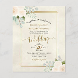 Ivory Peach Rosas Chic BUDGET Convite De Casamento