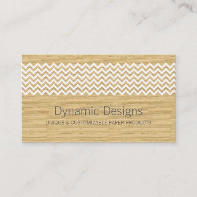 Ivory Rustic Chevron Cartão de visita (Frente)