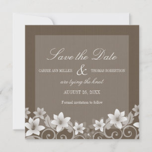 Ivory Rustic Floral Salvar a Data Convite