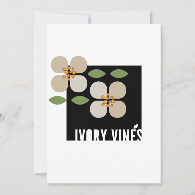 IVORY VINES - Cartão de Convite Floral Moderno (Frente)