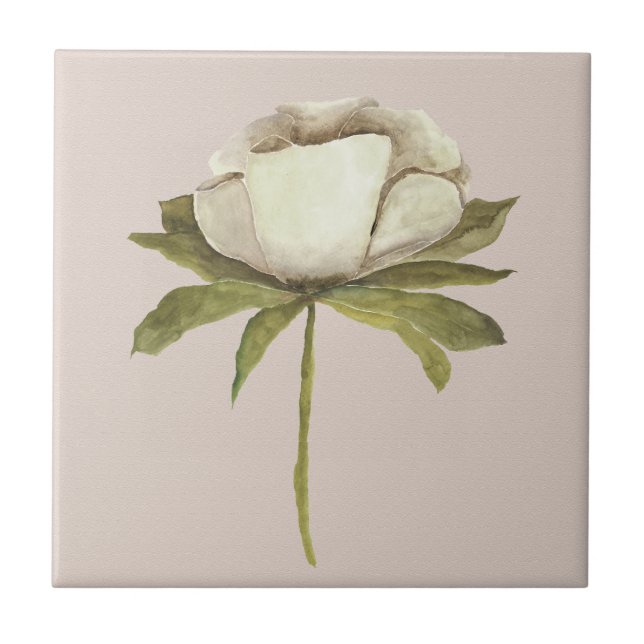 Ivory Watercolor Flower em Taupe (Frente)
