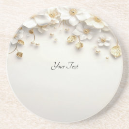 Ivory White Floral Dourada Deixa Porta copos Sands