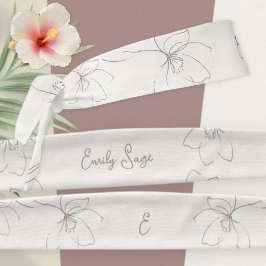 Ivory Zen Modern Floral Line Art Dusty Rose