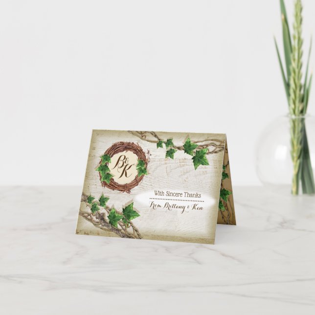 Ivy E Willow Wedding Obrigado Notas (Frente)