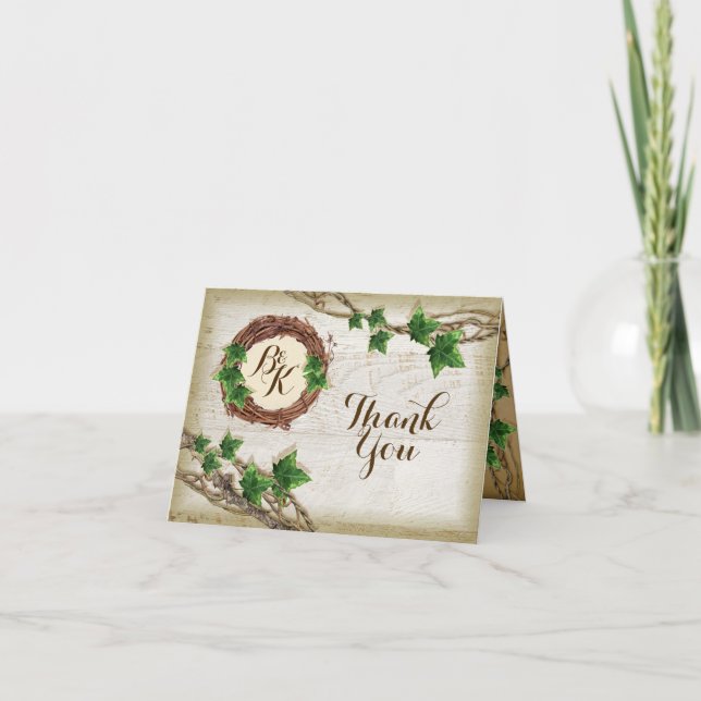 Ivy E Willow Wedding Obrigado Notas (Frente)