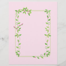 Ivy Frame em Papel de Carta Rosa