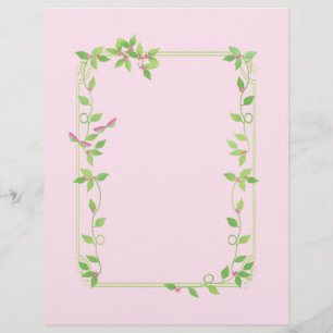 Ivy Frame em Papel de Carta Rosa