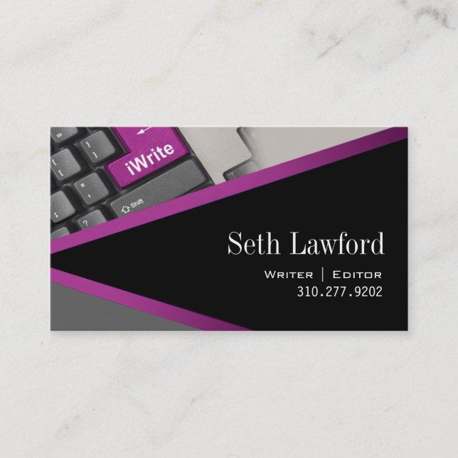 iWrite - cartão de visita do editor do escritor do (Frente)
