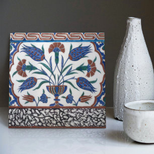 Iznik Palácio Topkapi Vermelho Verde Azul