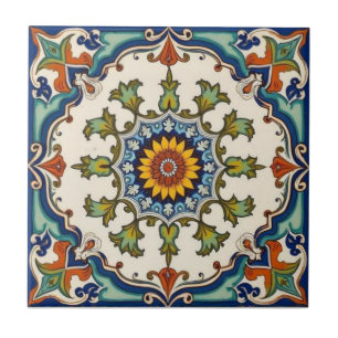 Iznik Persa Turco Colorido Reprodução Pintada à Mã