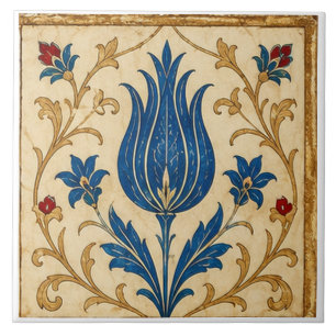 Iznik Tulipa Azul Arte Floral Otomano