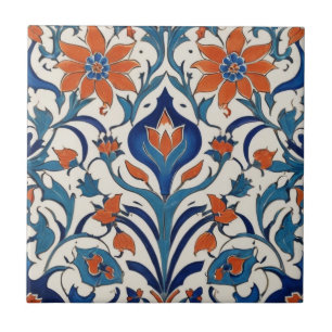 Iznik Turco Floral Vintage Laranja Flor