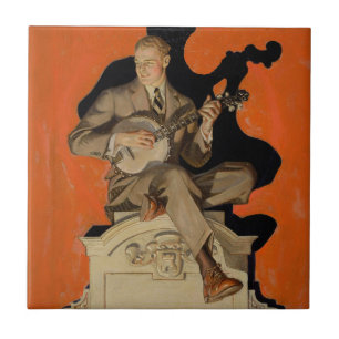 J.C. Leyendecker Tocador de Banjo 1920 Arte Art Dé
