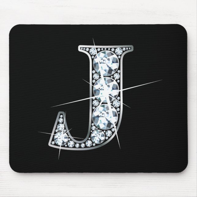 "J" Faux-"Diamond Bling" Mousepad (Frente)