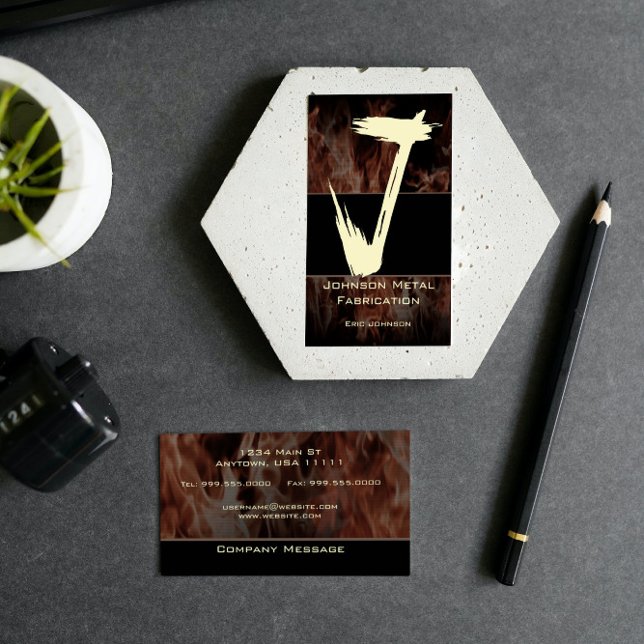 J Flame Monographic Cartão de visita (J Flame Monogram Business Card)