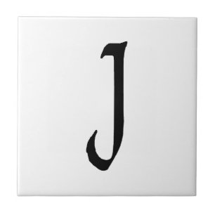 "J" monograma, texto Quill