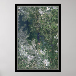 J Percy Priest Lake Tennessee - Mapa de Poster por