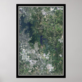 J Percy Priest Lake Tennessee - Mapa de Poster por