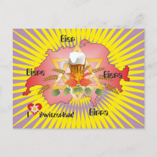 J Swiss love Beer cartão postal