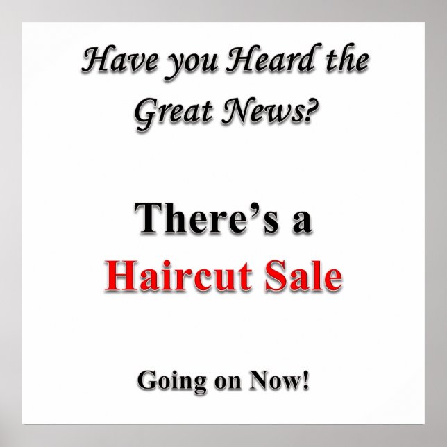 Já ouviu o Haircut Sale Matte de Poster (Frente)