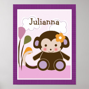 Jacana Monkey Girl Personalizou Poster de Arte