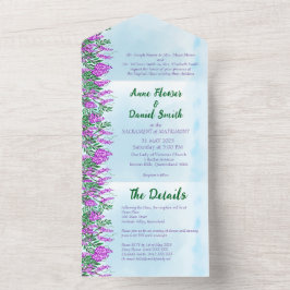 Jacaranda Sky Blue All in One Convite de casamento