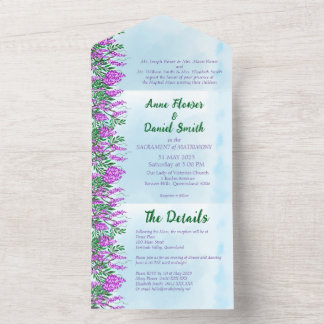 Jacaranda Sky Blue All in One Convite de casamento