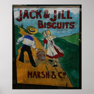 Jack e Jill Biscuits poster de publicidade de vint