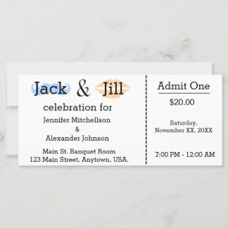 Jack e Jill Mustache & Lipstick Chá Ticket
