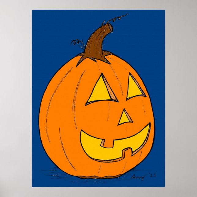 Jack o' Lantern Blue Poster (Frente)