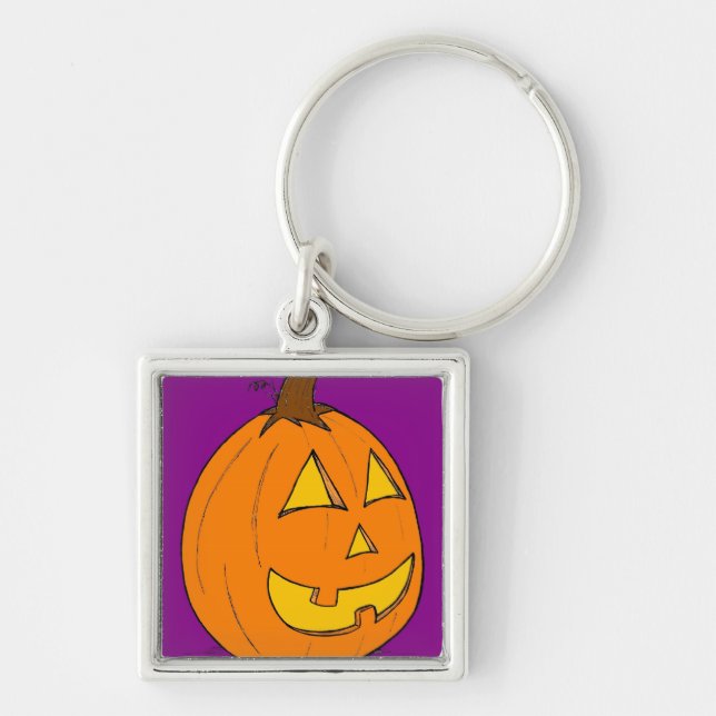Jack o' Lanterna Chaveiro Roxo (Frente)