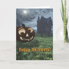 Jack-O-Lanterna e Cartão de Halloween de Casa Asso