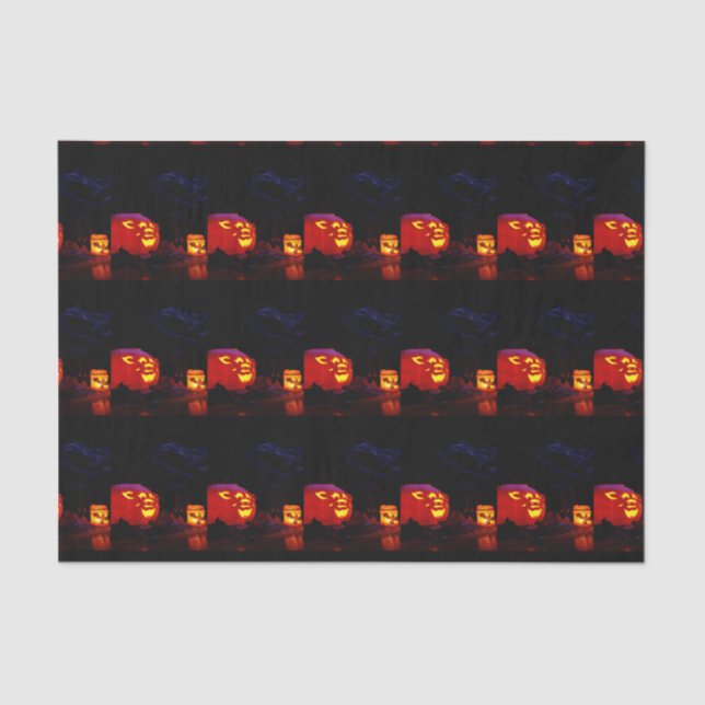 Jack-O-Lanterna E Papel De Tecido Para Velas (Frente )