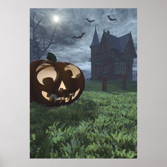 Jack-O-Lanterna e Poster de Halloween da Casa Asso (Frente)