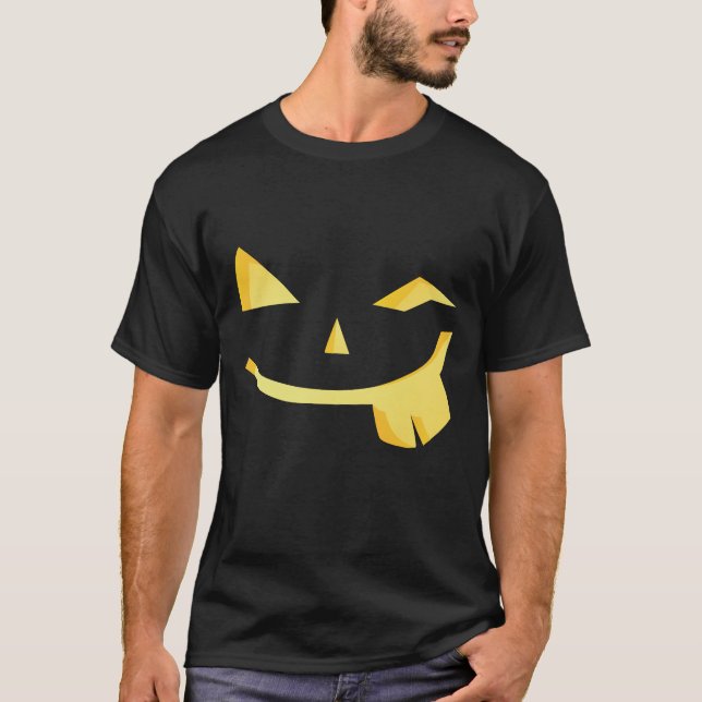 Jack O Lanterna Engraçado Rosto Engraçado Camisa D (Frente)