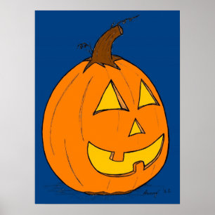 Jack o' Lanterna Poster azul