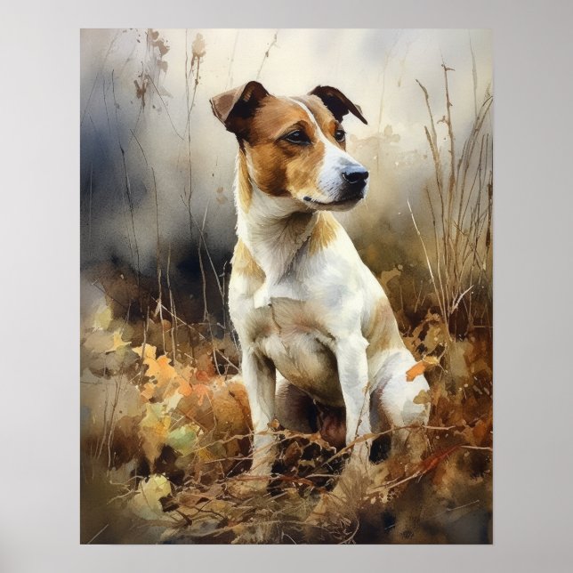 Jack Russel Terrier Dog Art Impressão Poster (Frente)