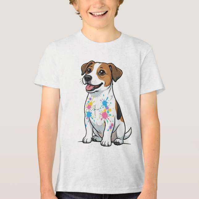 Jack Russell Alegre e Diversão com Salpicos (Frente)