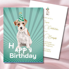 Jack Russell Dog Feliz Convite de festas de aniver