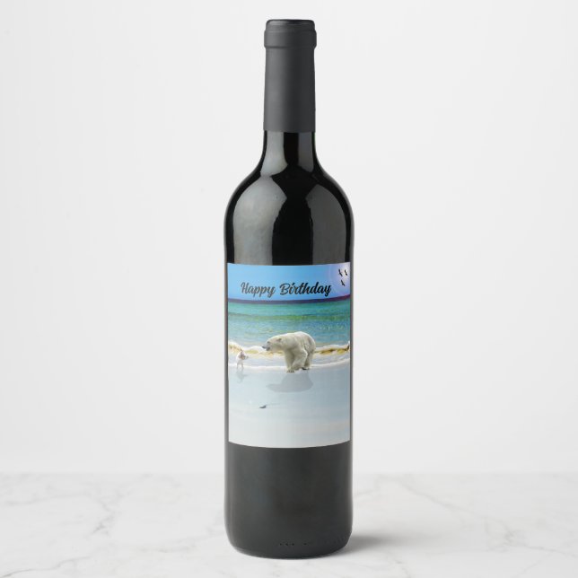 Jack Russell Encontra Urso Polar, Etiqueta De Vinh (Frente)