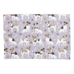 Jack Russell Terrier Paws e Travesseiro de ossos
