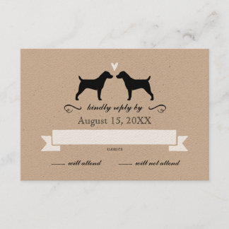 Jack Russell Terrier Silhouettes Casamento RSVP