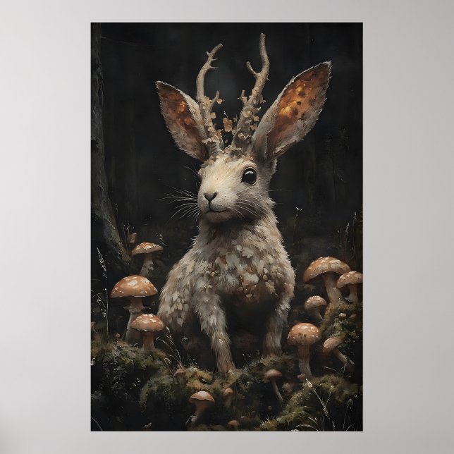 Jackalope Impressão Dark Academia, Forestcore Somb (Frente)