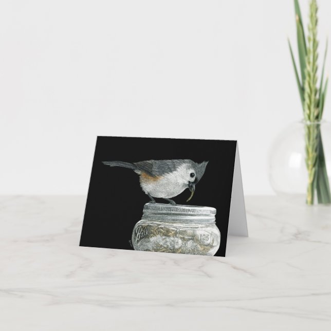 "Jackpot!" - Cartão Titmouse Tufado (Frente)