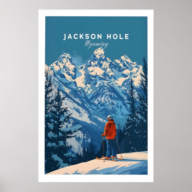 Jackson Hole Ski Poster - Wyoming 1 (Frente)
